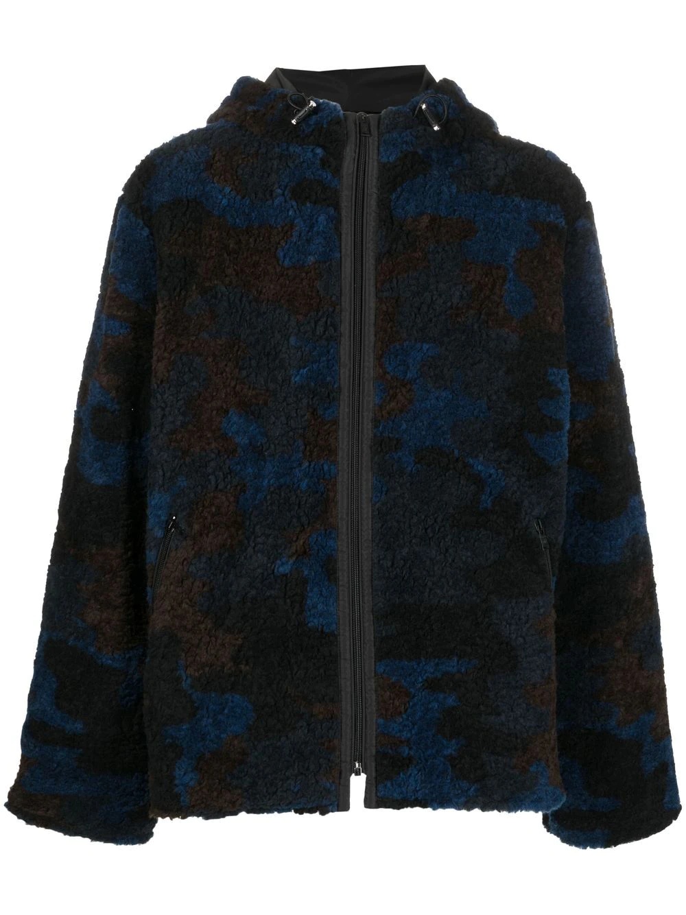 faux-shearling camouflage-pattern jacket - 1