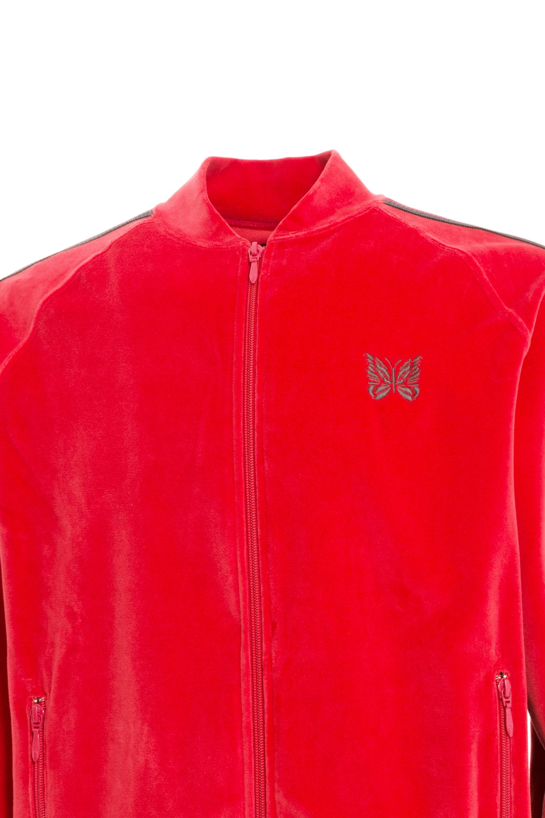 NEEDLES R.C. TRACK JACKET - C/PE VELOUR / RED | nubiantokyo