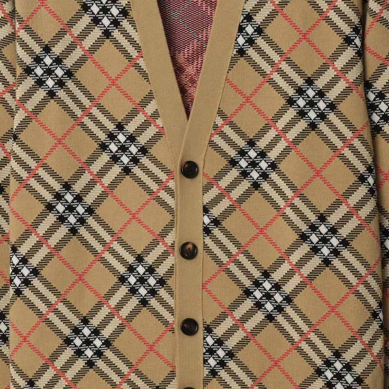 Burberry Check Cotton Wool Cardigan outlook