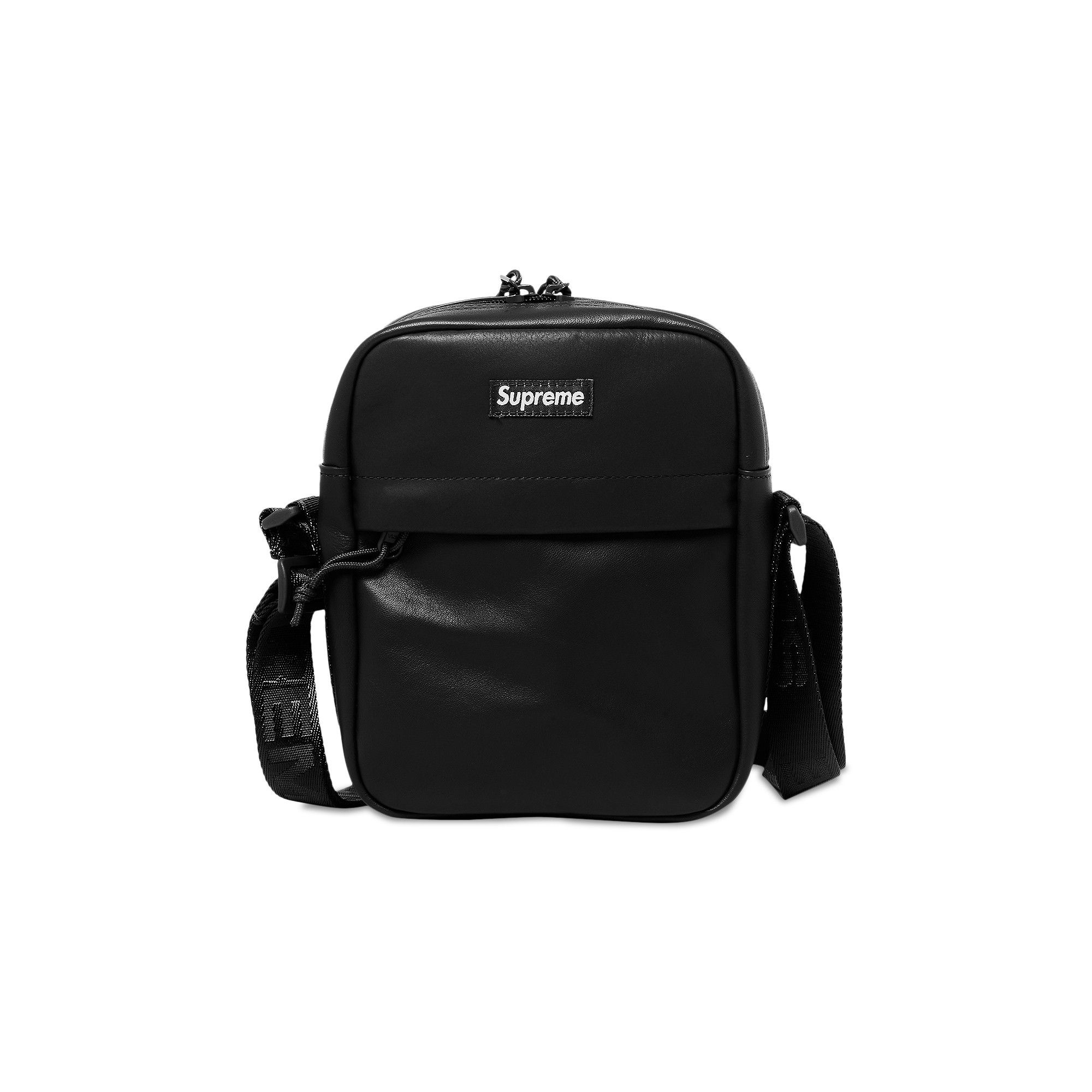 Supreme Leather Shoulder Bag 'Black' - 1