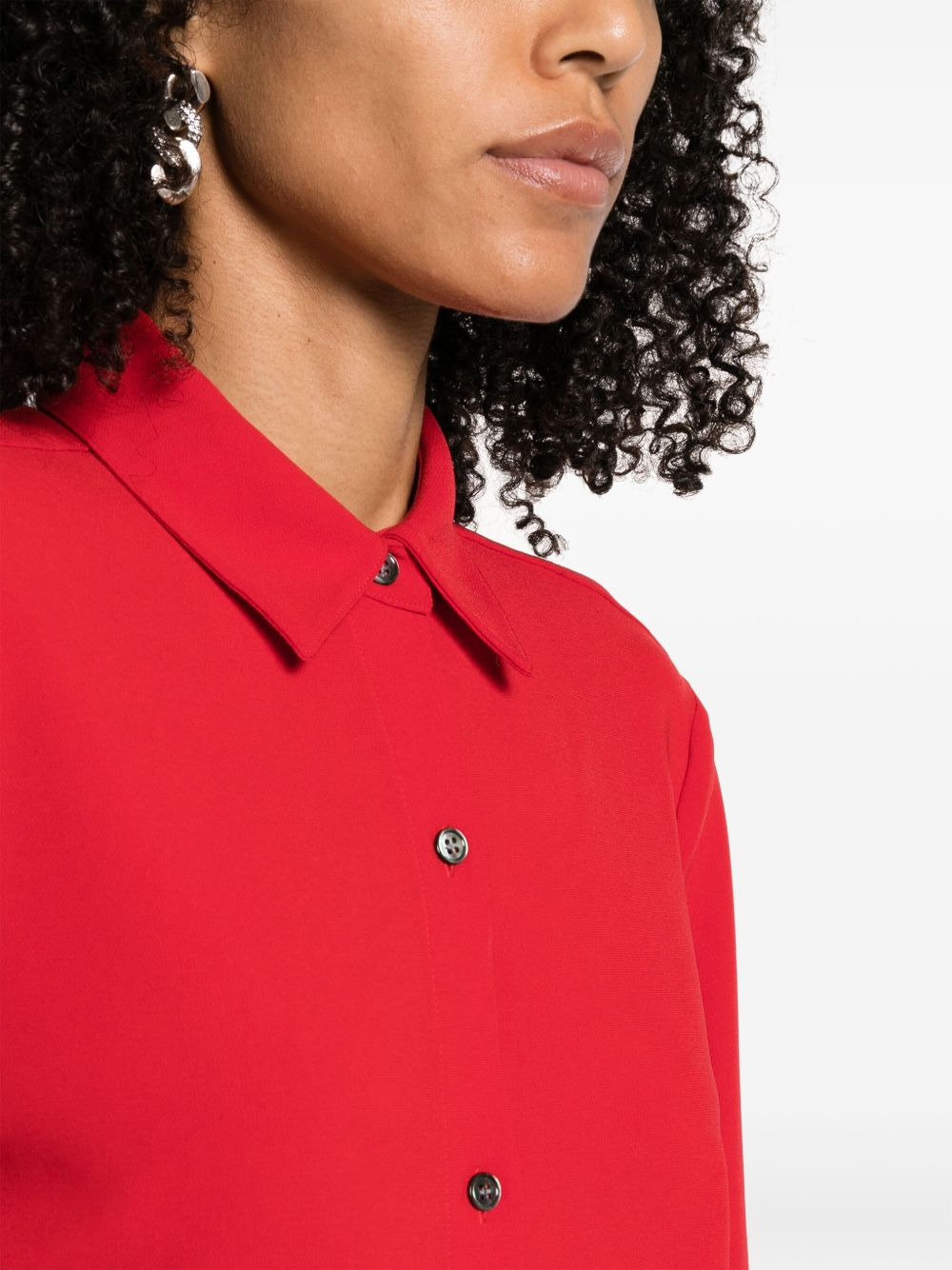 straight-point collar button-down shirt - 5