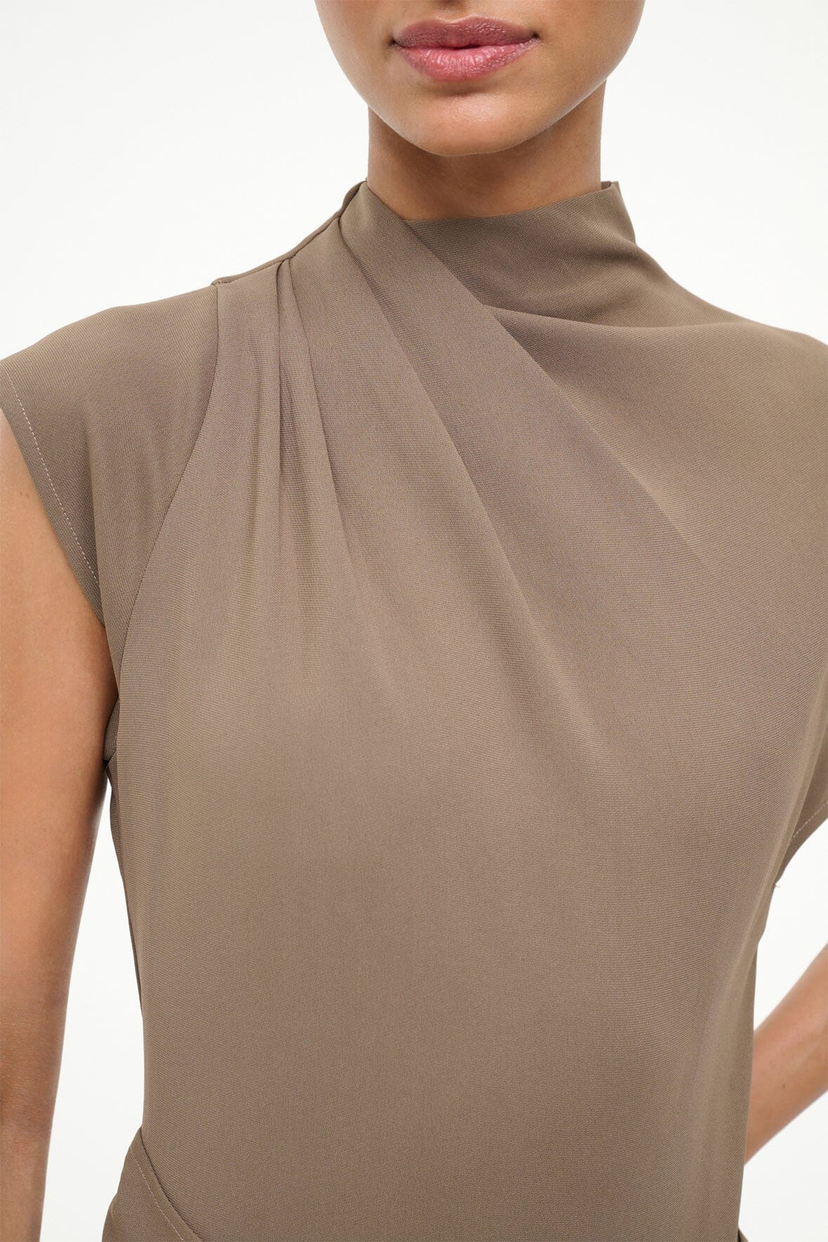 STAUD DAVINA DRESS TRUFFLE - 7