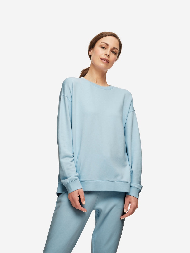 Women's Sweatshirt Quinn Cotton Modal Stretch Blue - 2