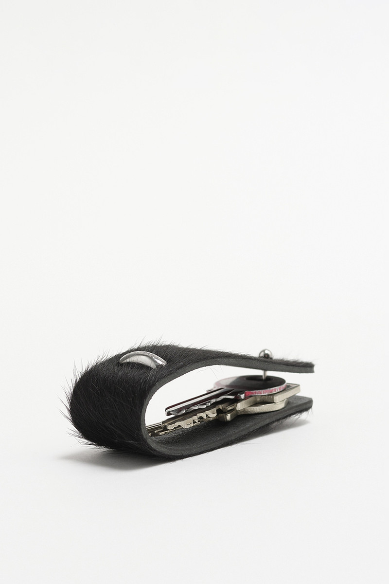 Our Legacy Pierced Key Holder Black Hair On Hide outlook