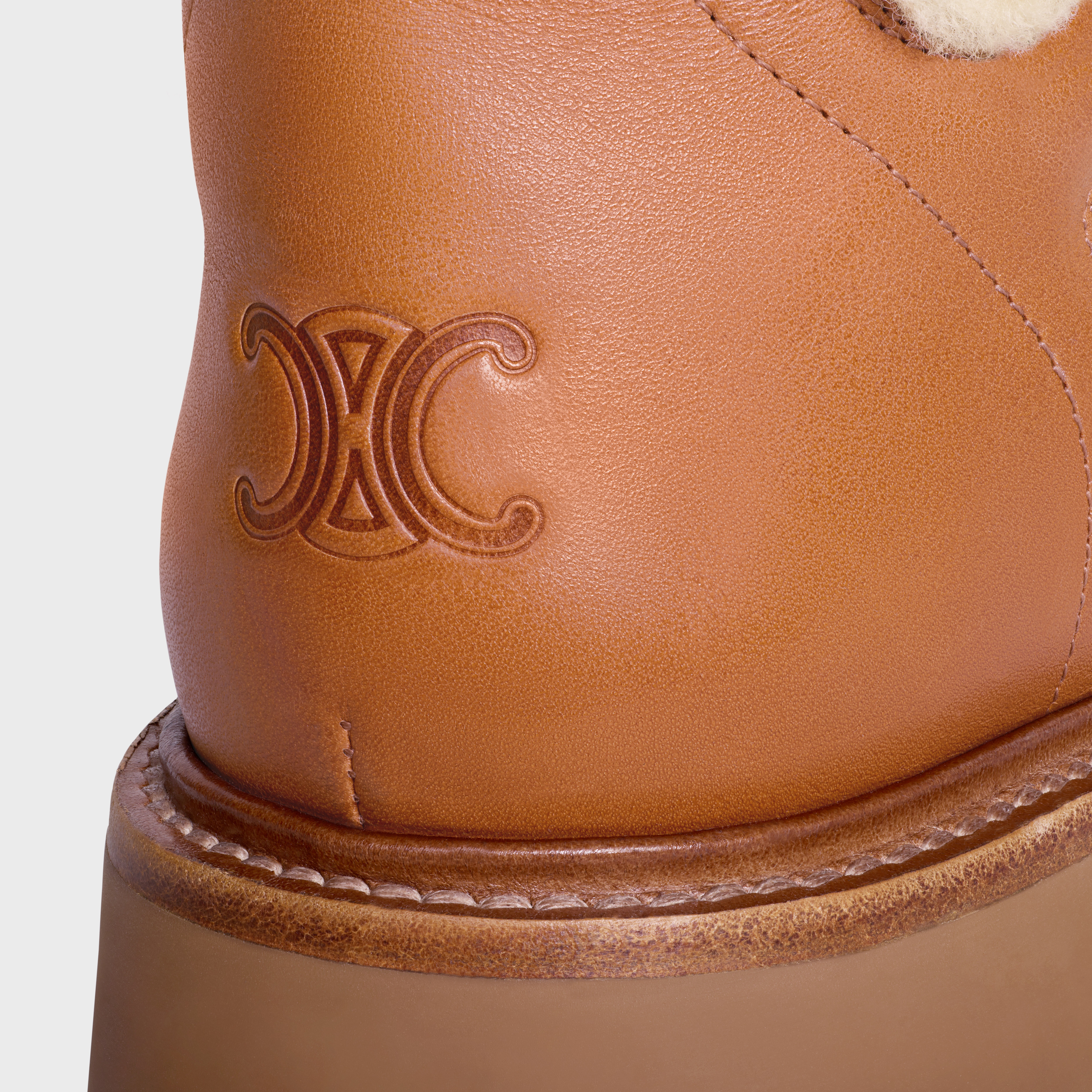 CELINE BULKY LACE-UP BOOT in SHEARLING AND CALFSKIN - 5
