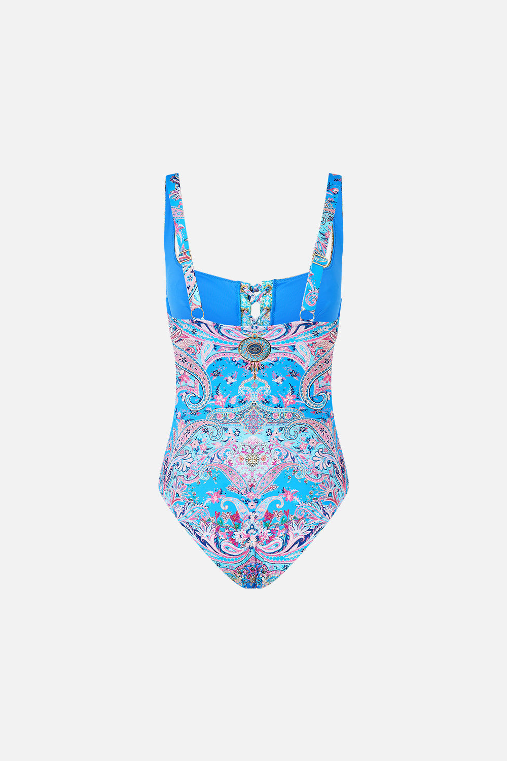 LACE UP UNDERWIRE SQUARE NECK ONE PIECE - 9