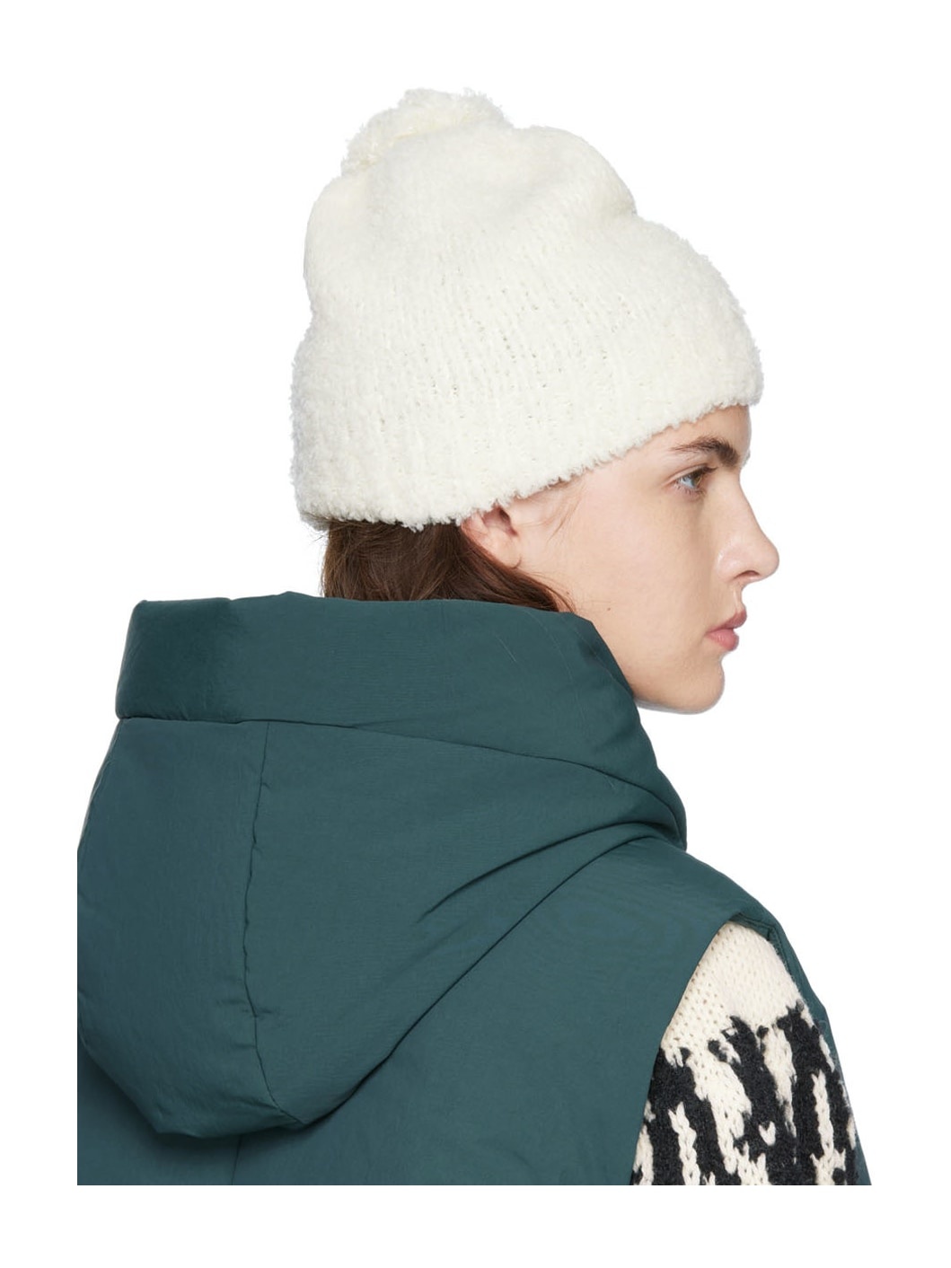 Off-White Wool Beanie - 3