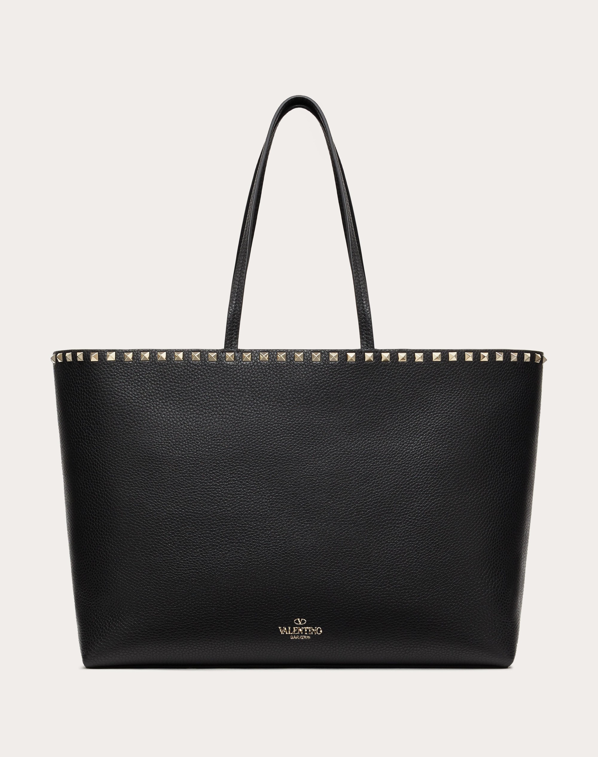 ROCKSTUD GRAINY CALFSKIN TOTE BAG - 1