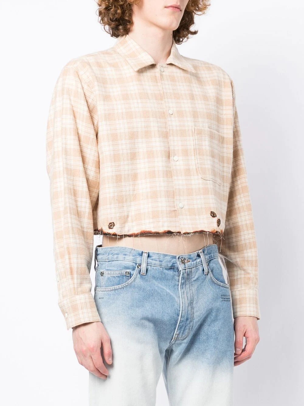 cropped check jacket - 3