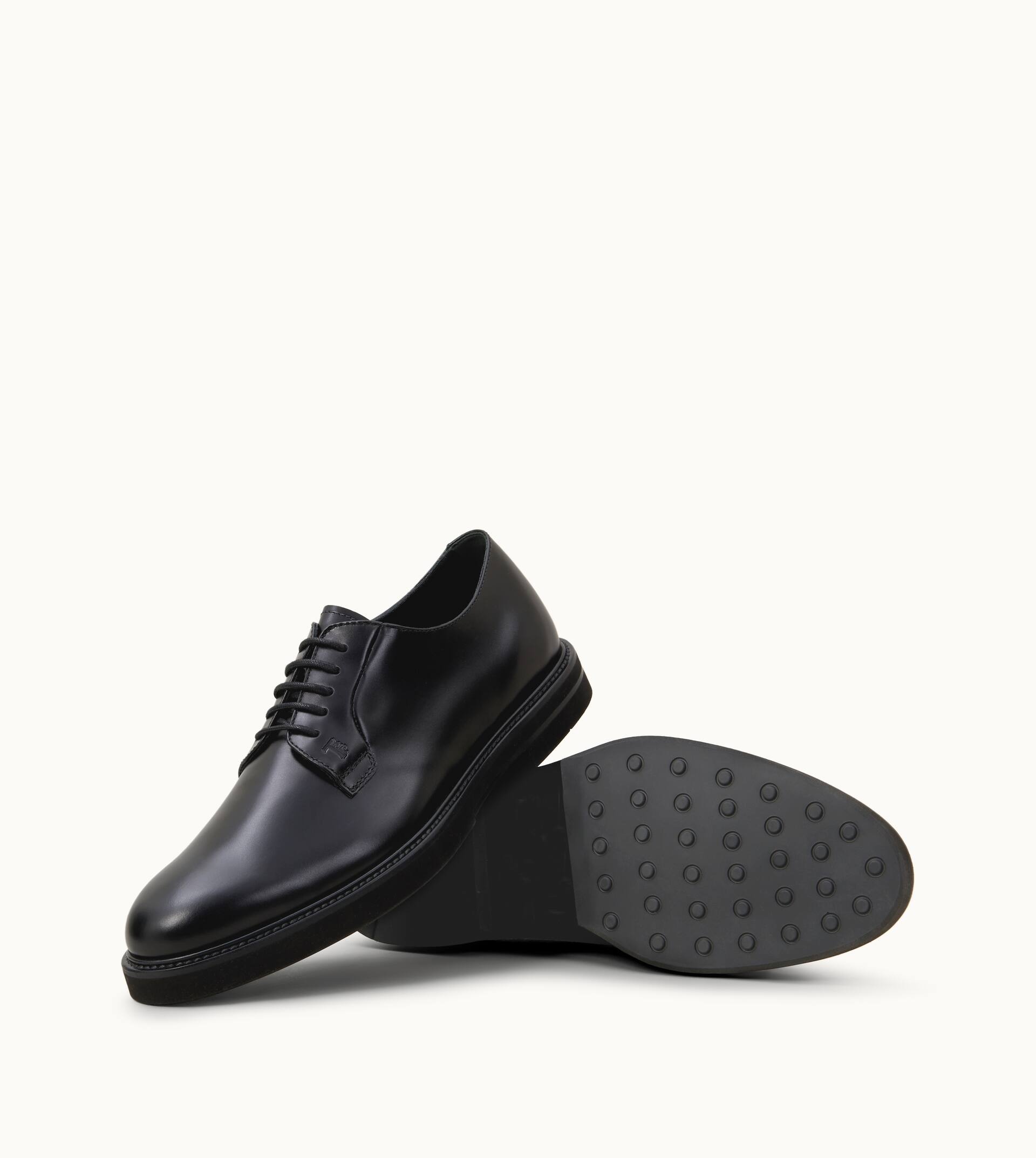 LACE-UPS IN LEATHER - BLACK - 6