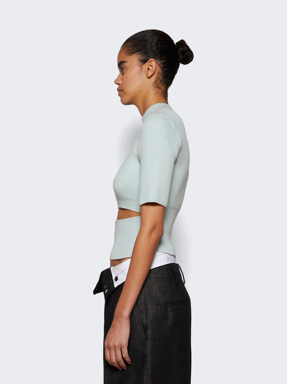 Slit Crop Top Menthe - 3
