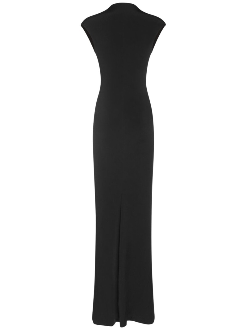 Stretch sable jersey draped long dress - 2