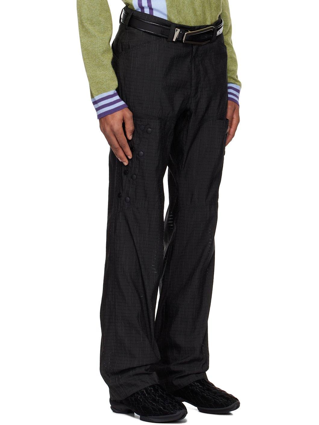 Black Inex Snap Trousers - 2