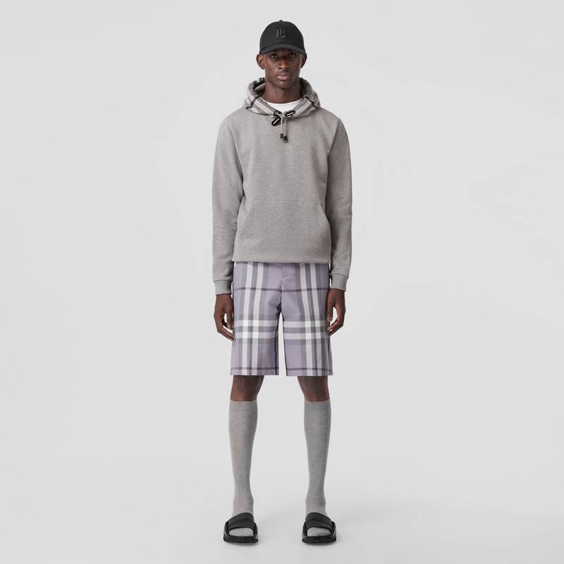 Burberry Check Hood Cotton Hoodie outlook