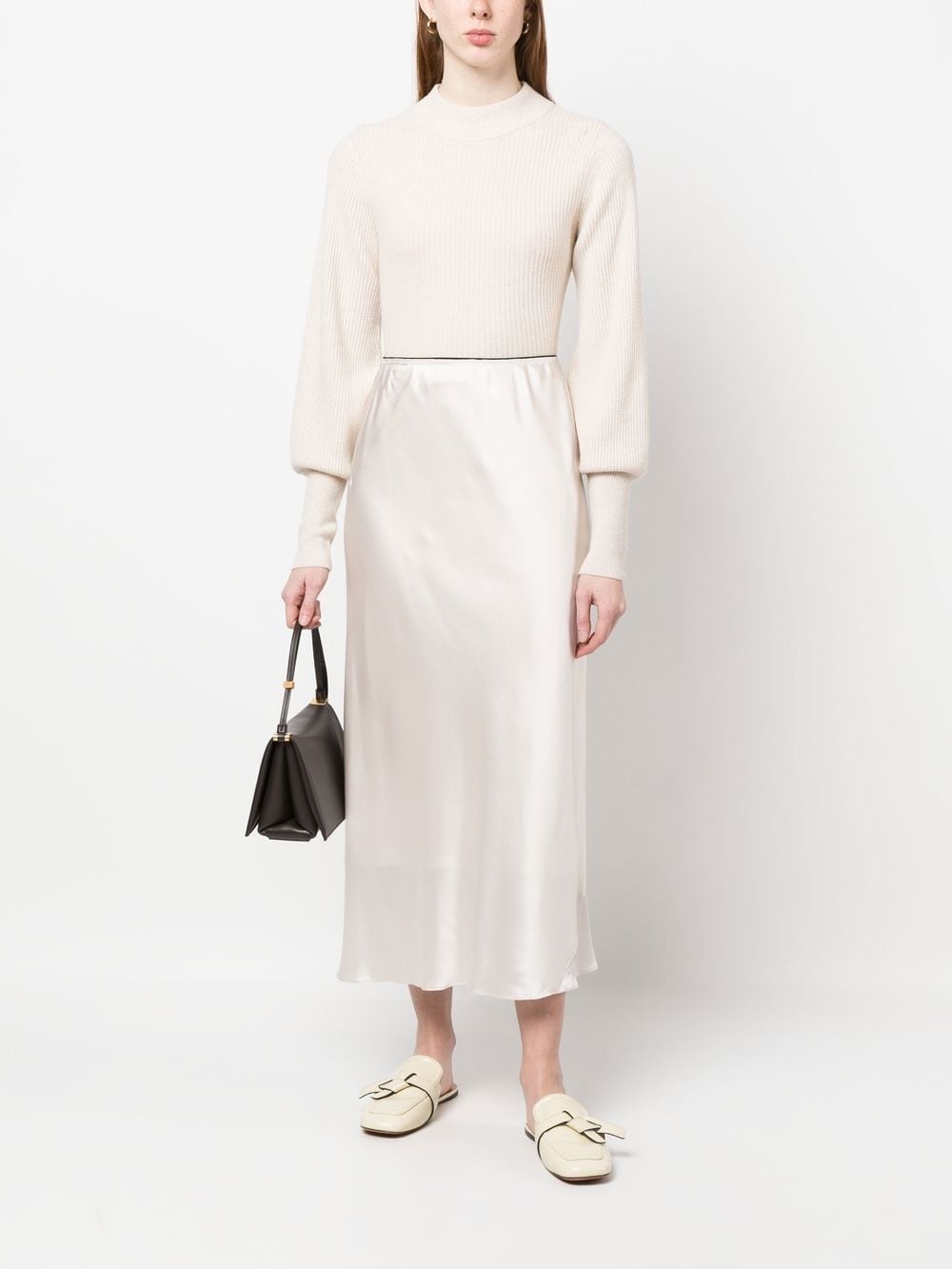 silk blend slip skirt - 2