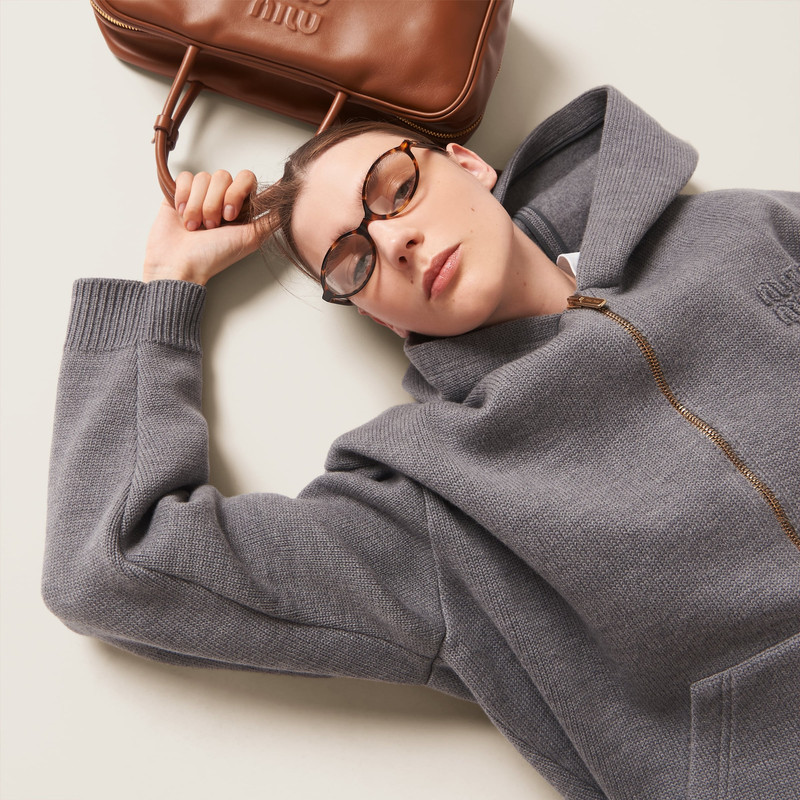 Wool and nylon knit hoodie 5