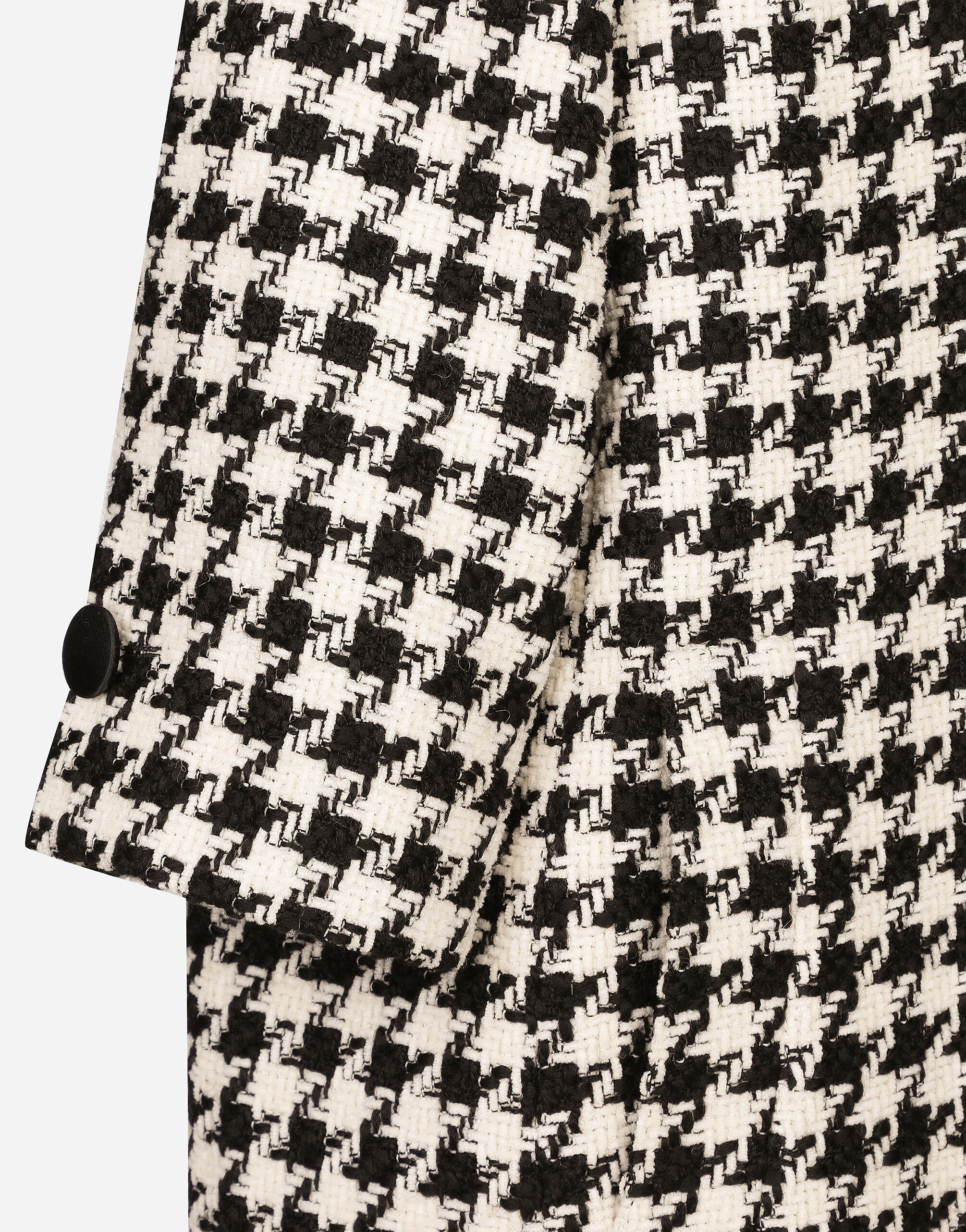 Single-breasted macro-houndstooth wool coat - 5