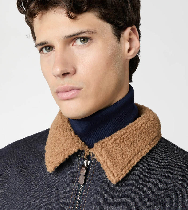 TRUCKER JACKET IN WOOL DENIM - BLUE 4