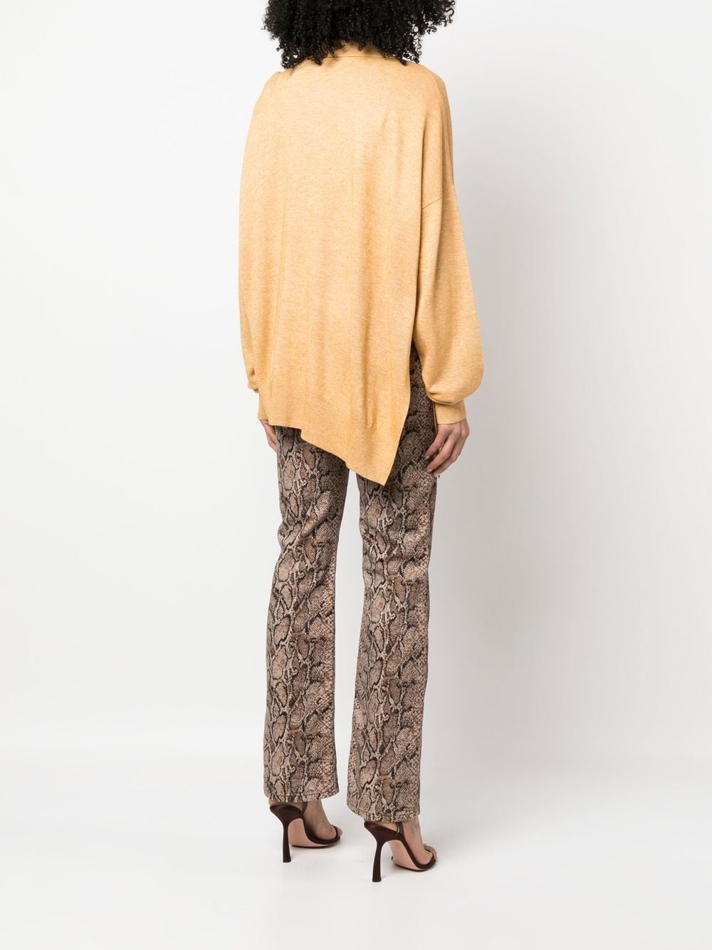 spread-collar knitted top - 4
