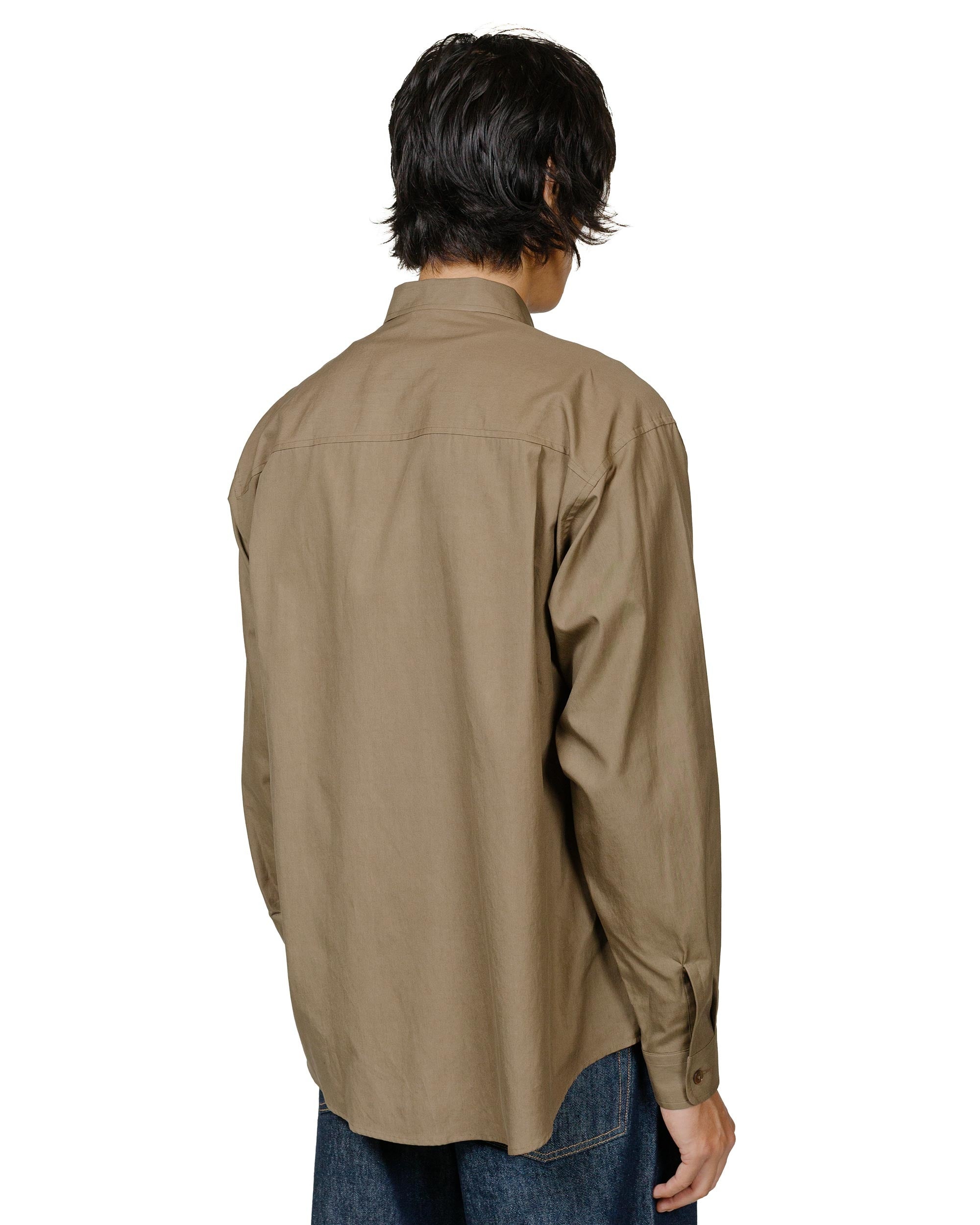 Washed Finx Twill Big Shirt Brown - 3