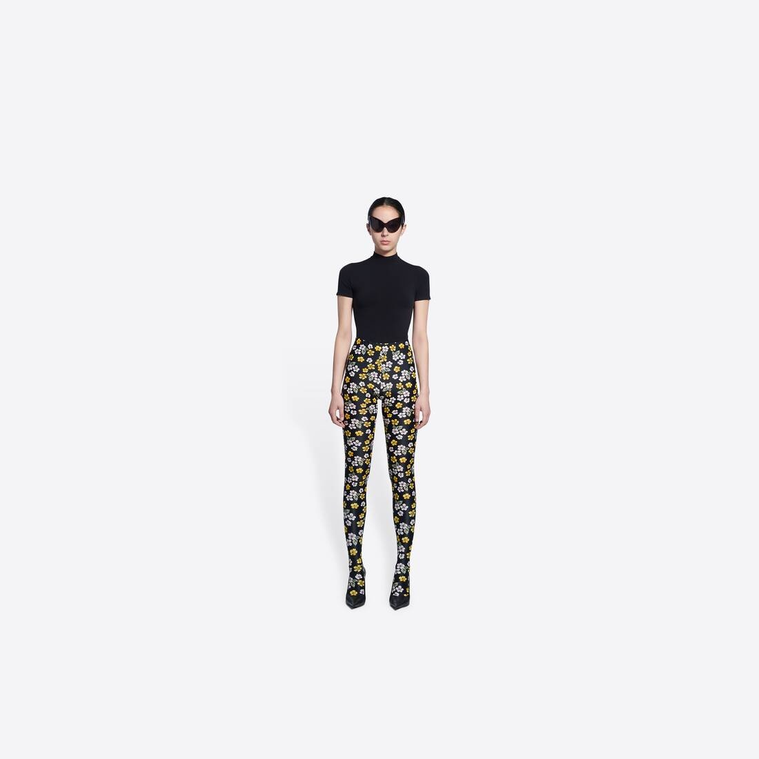 Women's Archive Floral Foot Leggings  in Black - 3