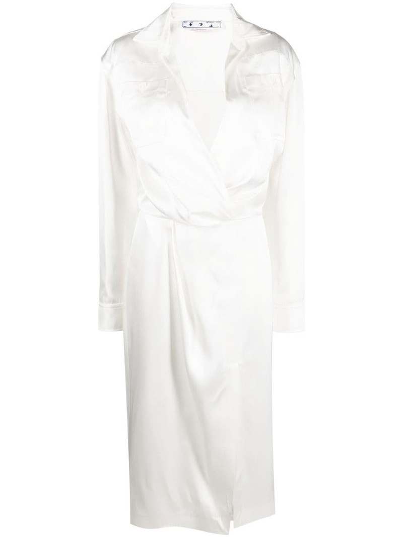 twist-front satin shirt midi dress 1