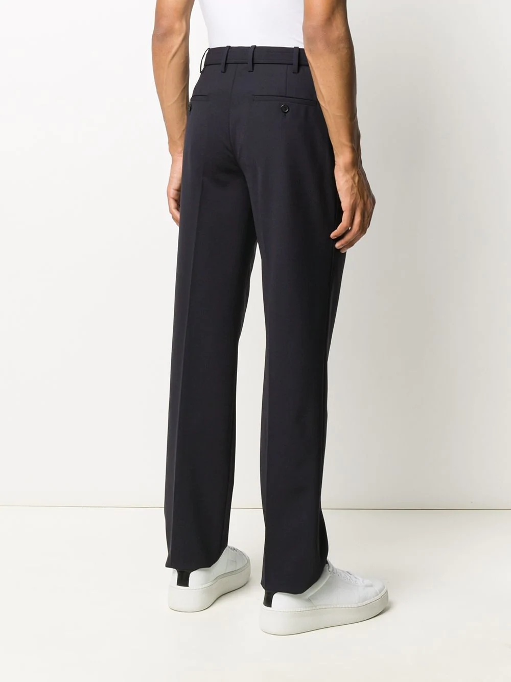 straight-leg belted trousers - 4