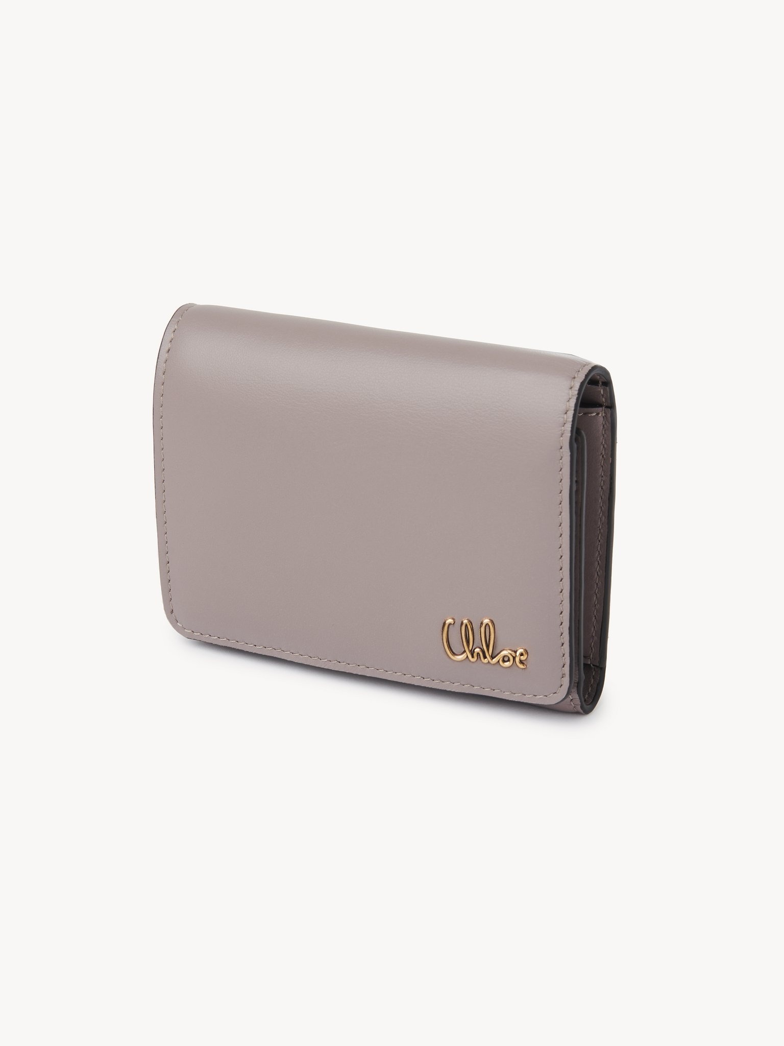 SMALL CHLOÉ ICONIC TRI-FOLD WITH COIN POCKET IN SHINY LEATHER - 2