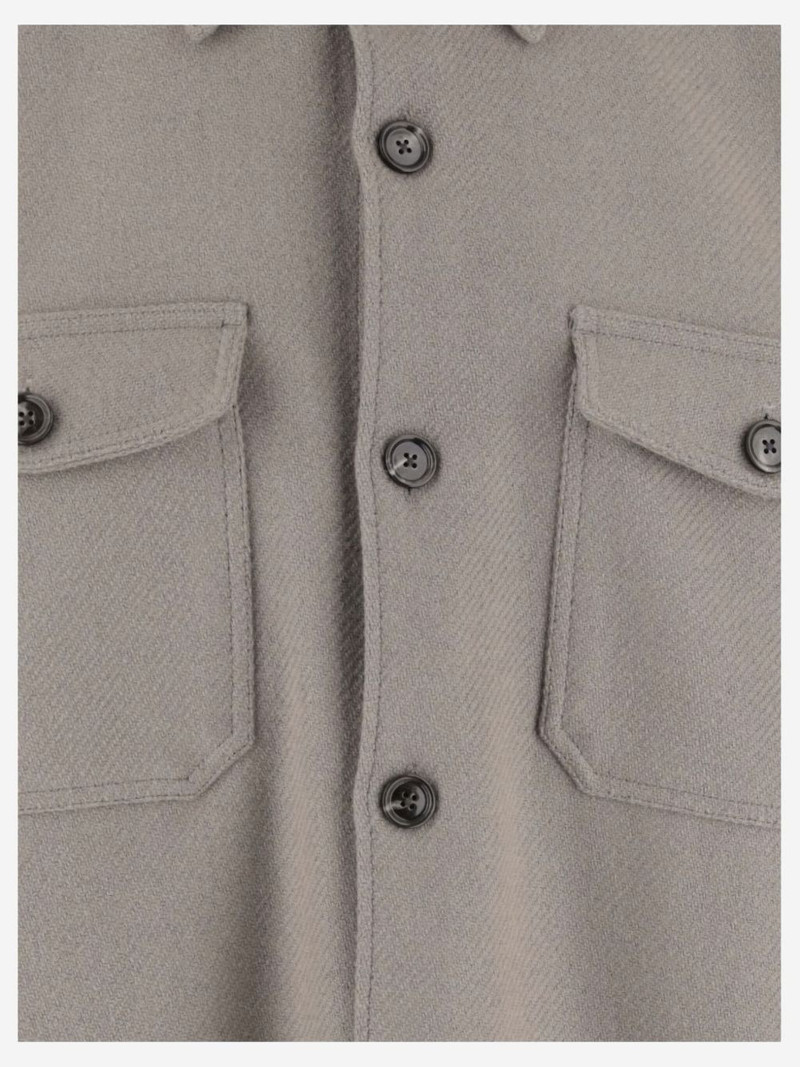 AMI Paris spread-collar wool-blend shirt jacket outlook