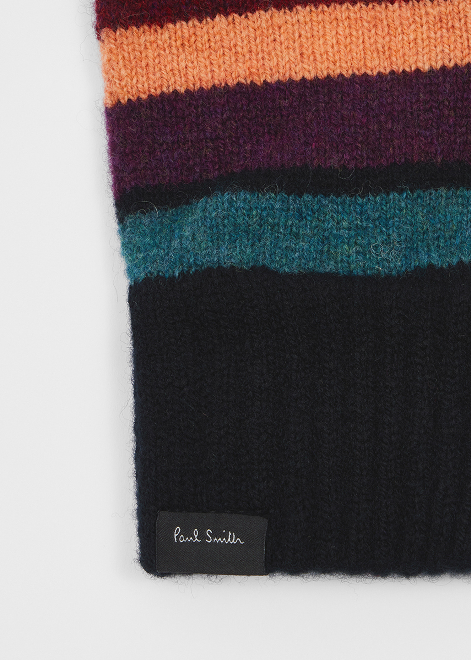 Women's Black Lambswool 'Swirl Stripe' Gloves - 3