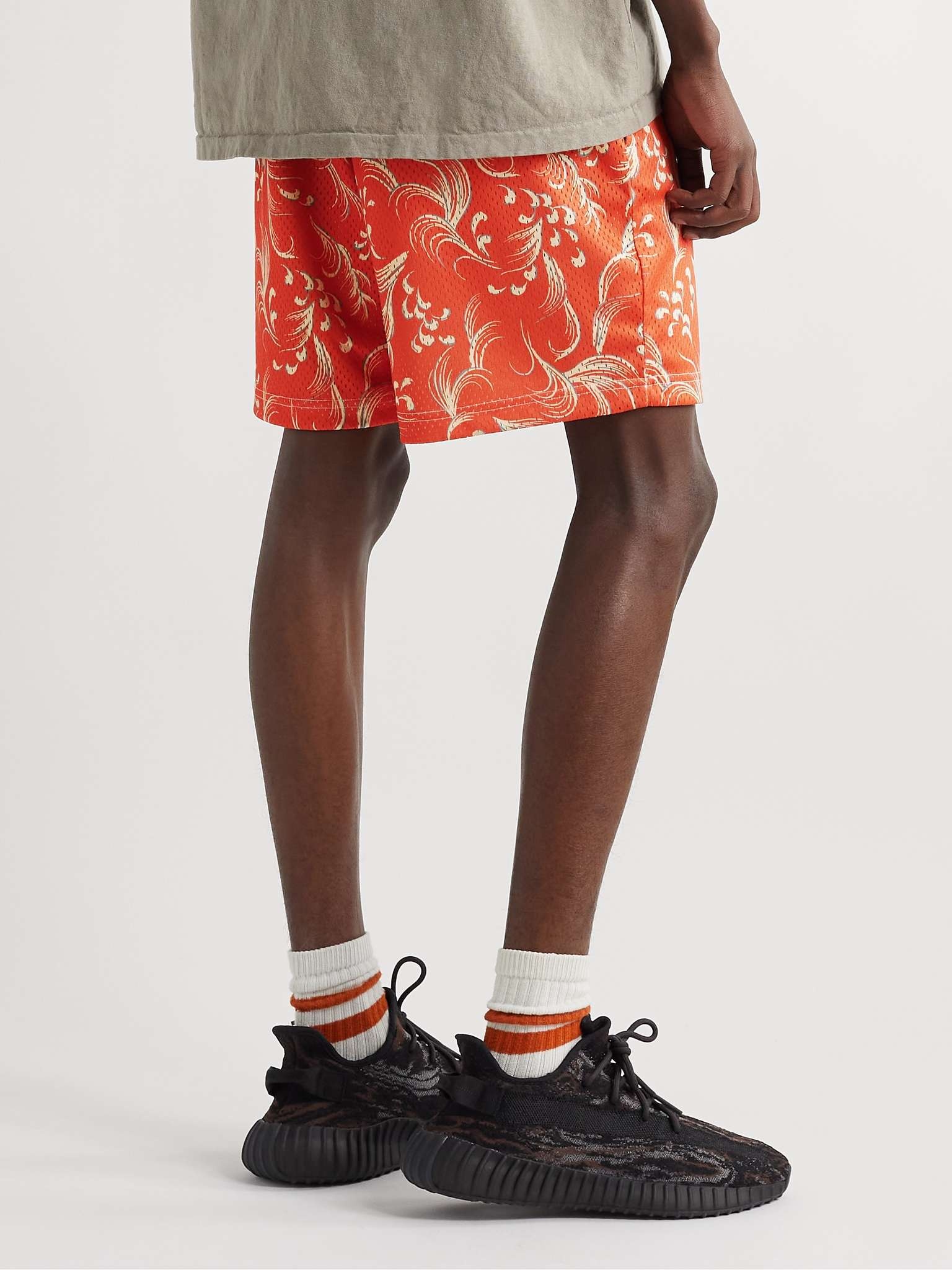 Straight-Leg Printed Mesh Shorts - 4
