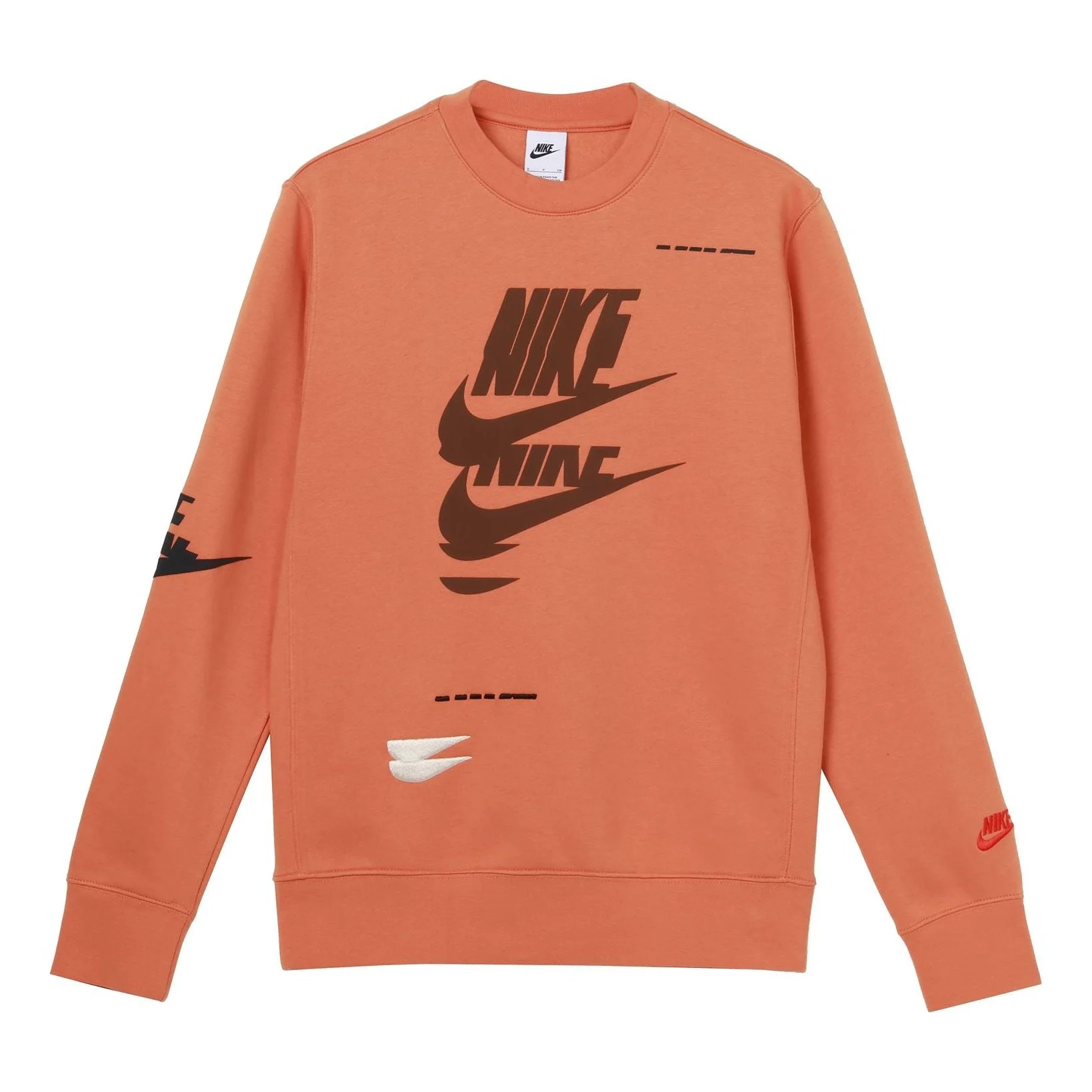Nike Sportswear Sport Logo Printing Fleece Round Neck Pullover 'Orange' DM6876-808 - 1