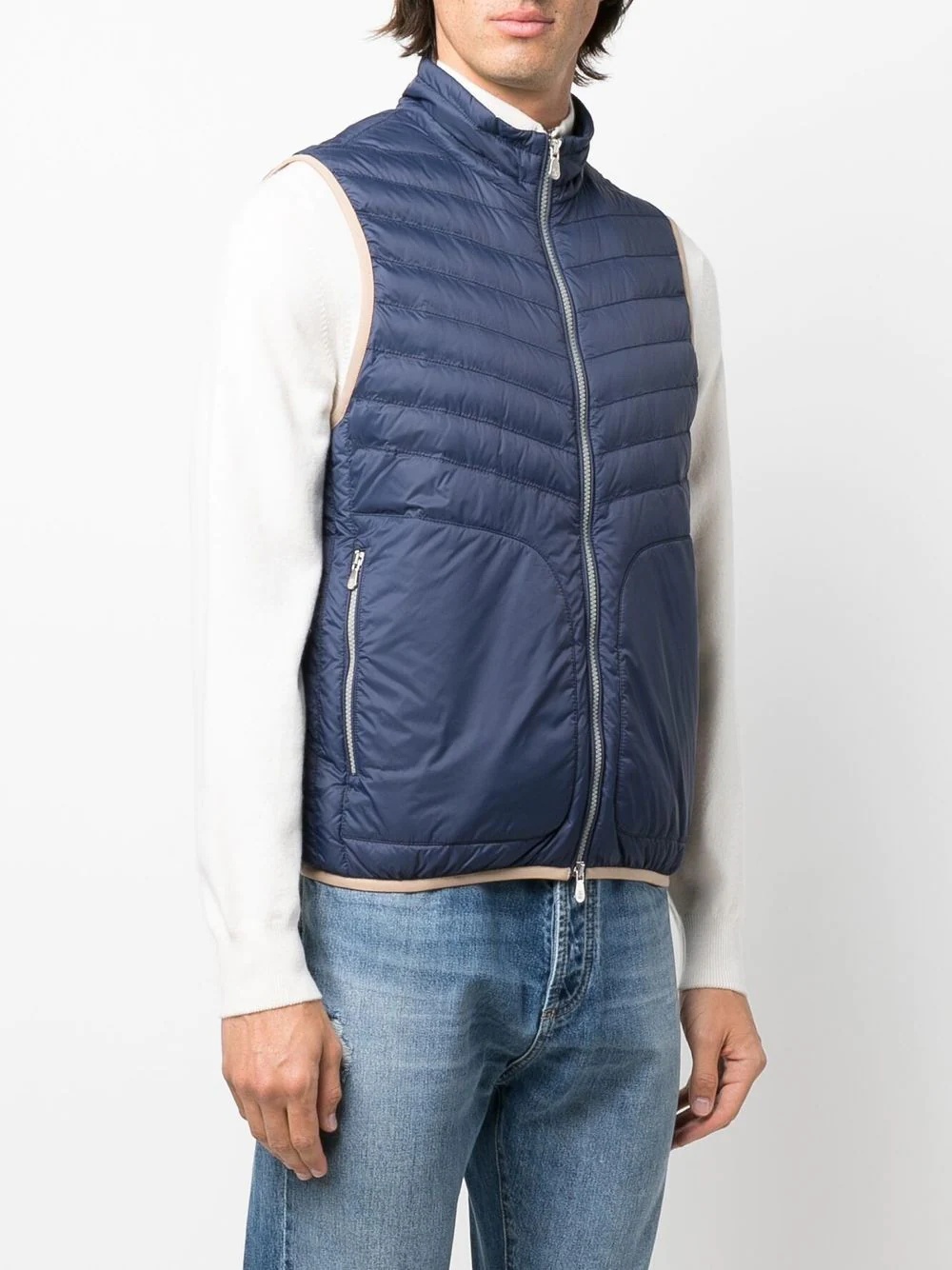 quilted zip-up gilet - 3