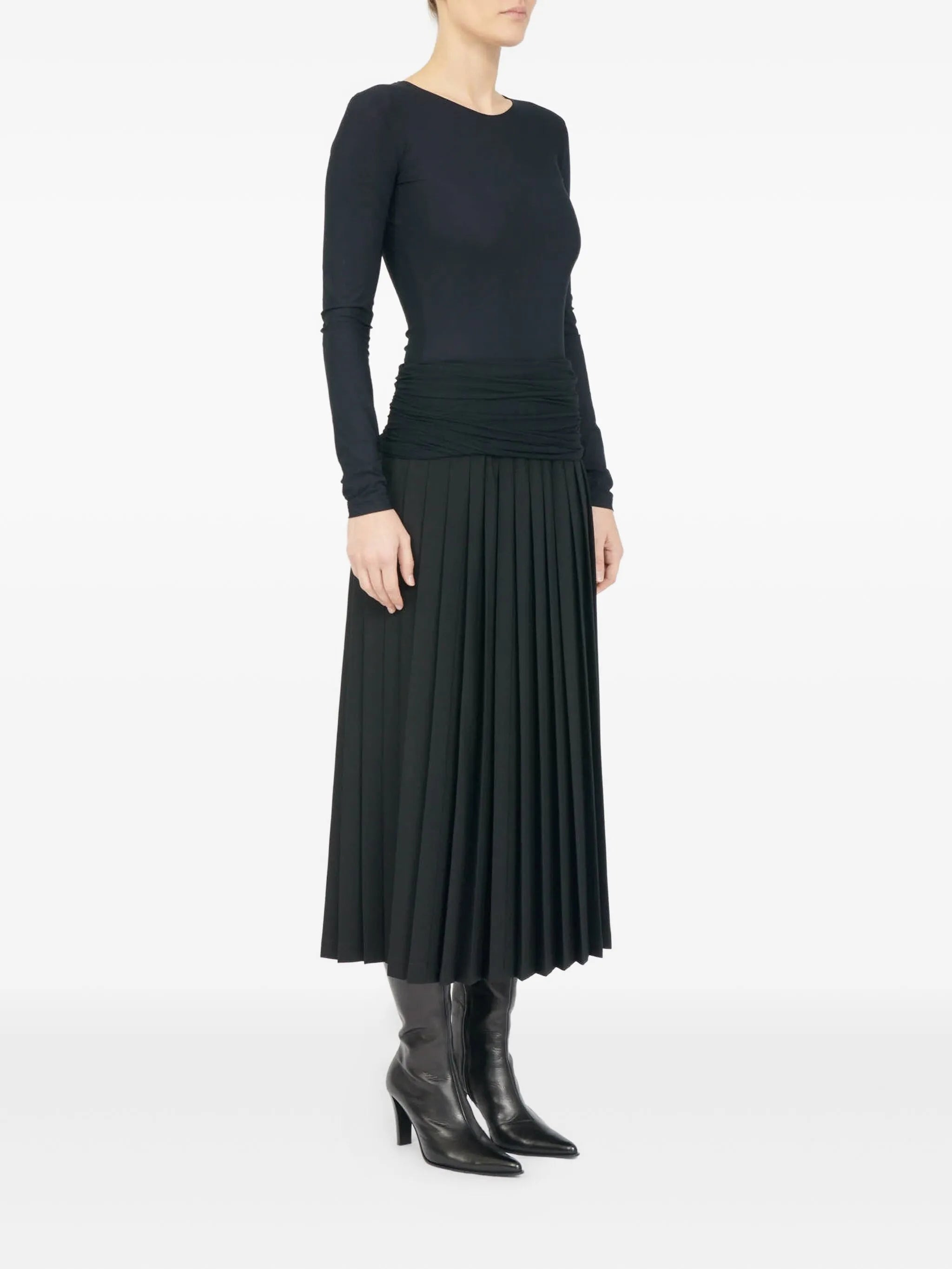 Mm6 Maison Margiela Pleated Draped Midi Skirt - 4