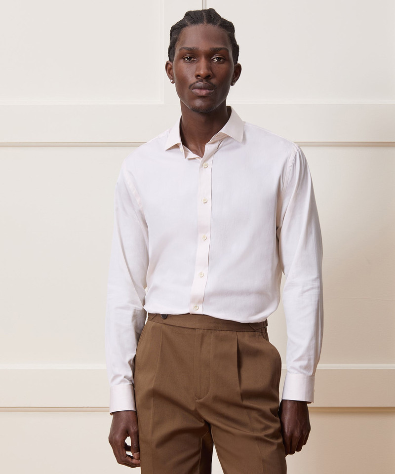 TODD SNYDER Slim Cotton-Silk Spread Collar Dress Shirt outlook