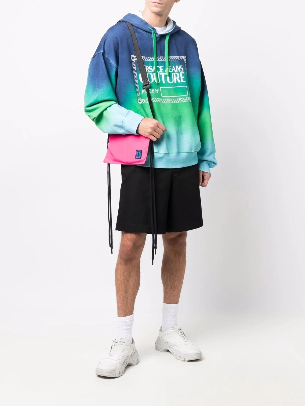 logo-print gradient hoodie - 2