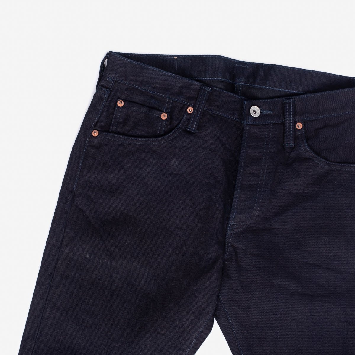 IH-777S-142ib 14oz Selvedge Denim Slim Tapered Cut Jeans - Indigo/Black - 5