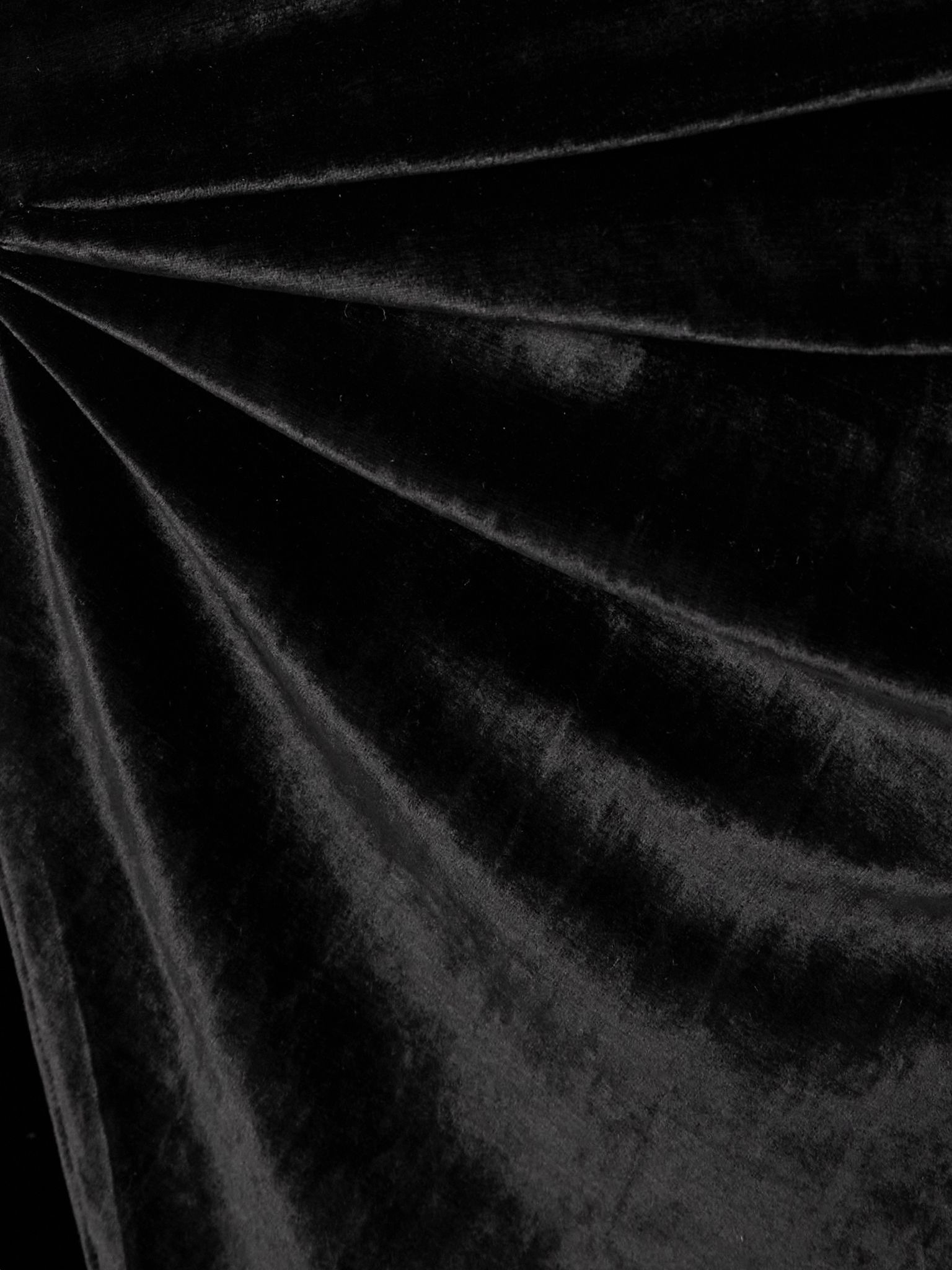 One-shoulder asymmetric velvet dress Black - 4