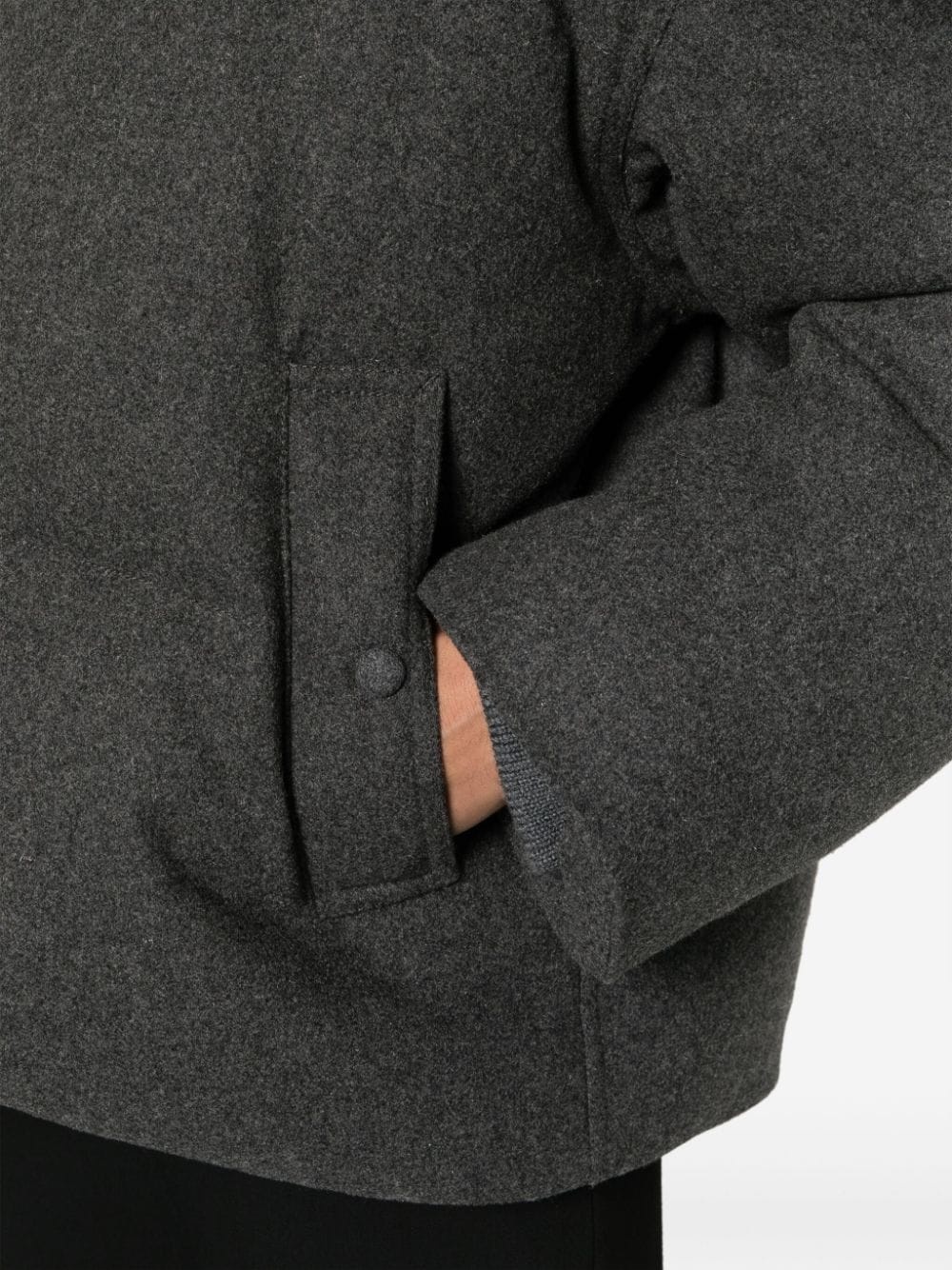felted zip-up padded jacket - 5