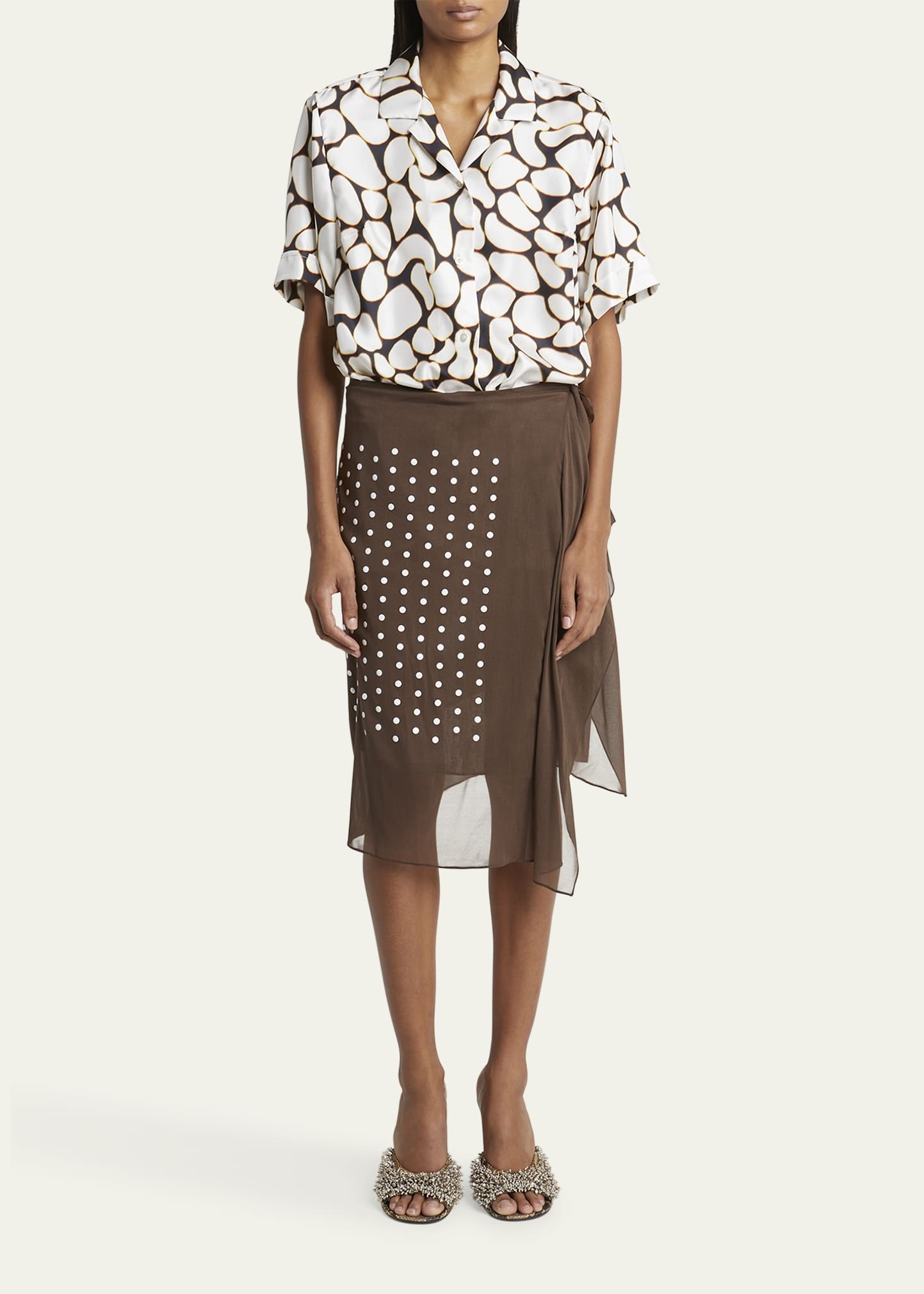 Clive Printed Button Down Silk Shirt - 2