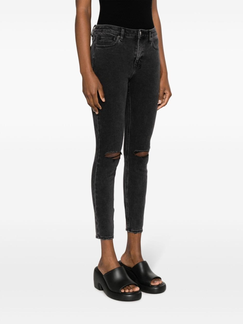 Spray On Hell Cat cropped jeans - 3