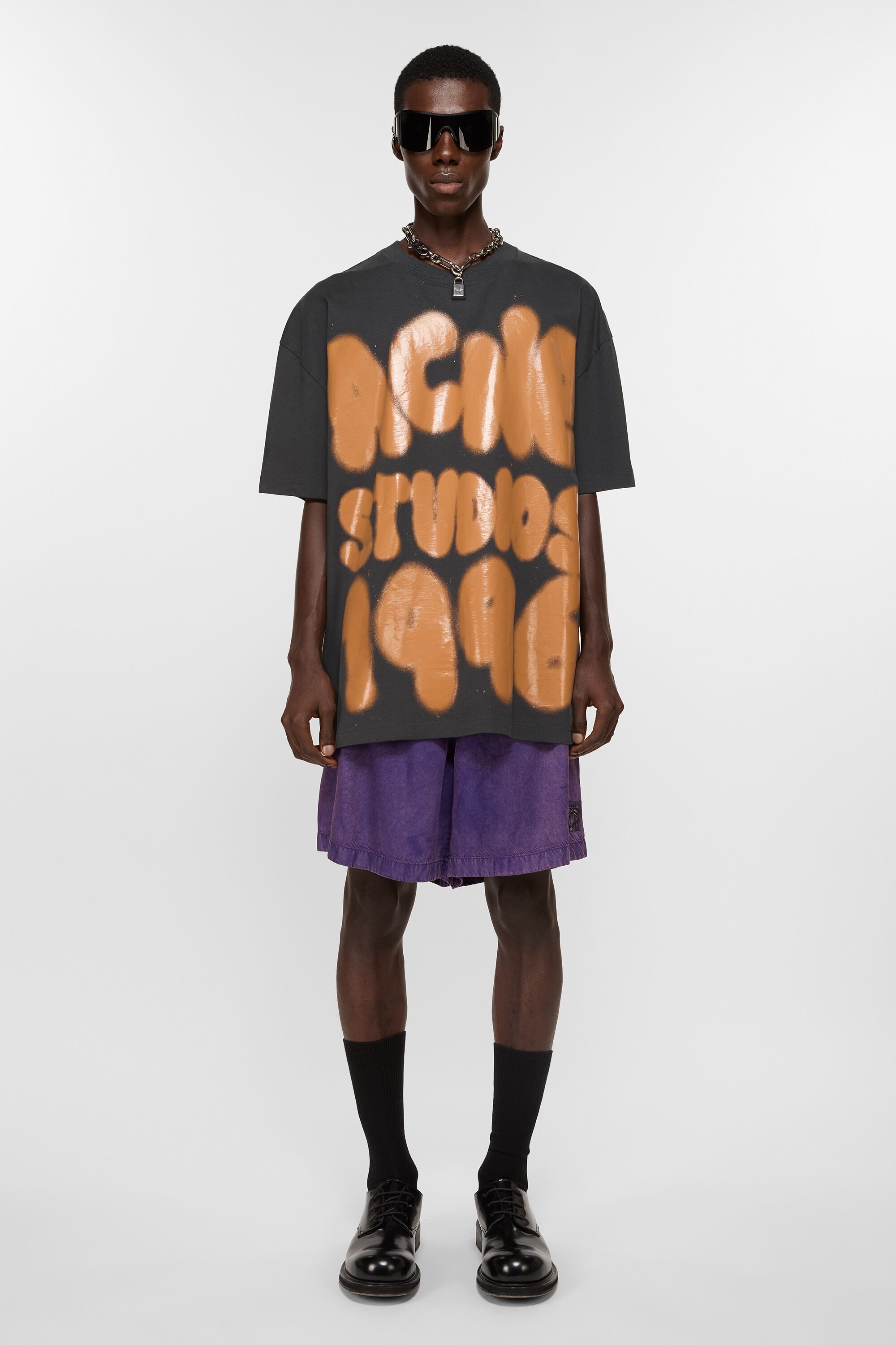 Garment-dyed shorts - Dark purple - 2