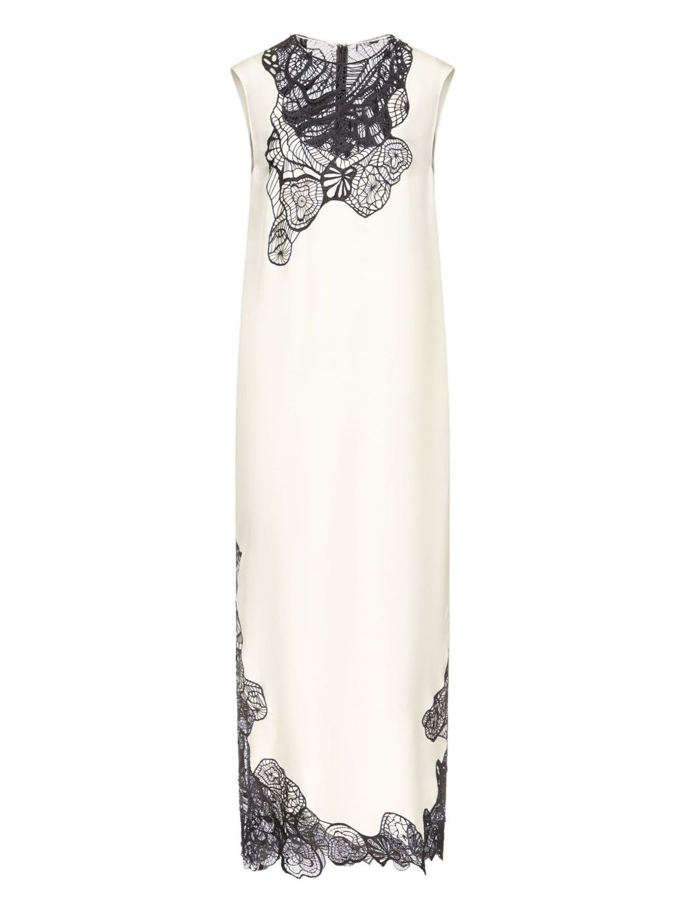 Uma lace-trim silk midi dress - 1
