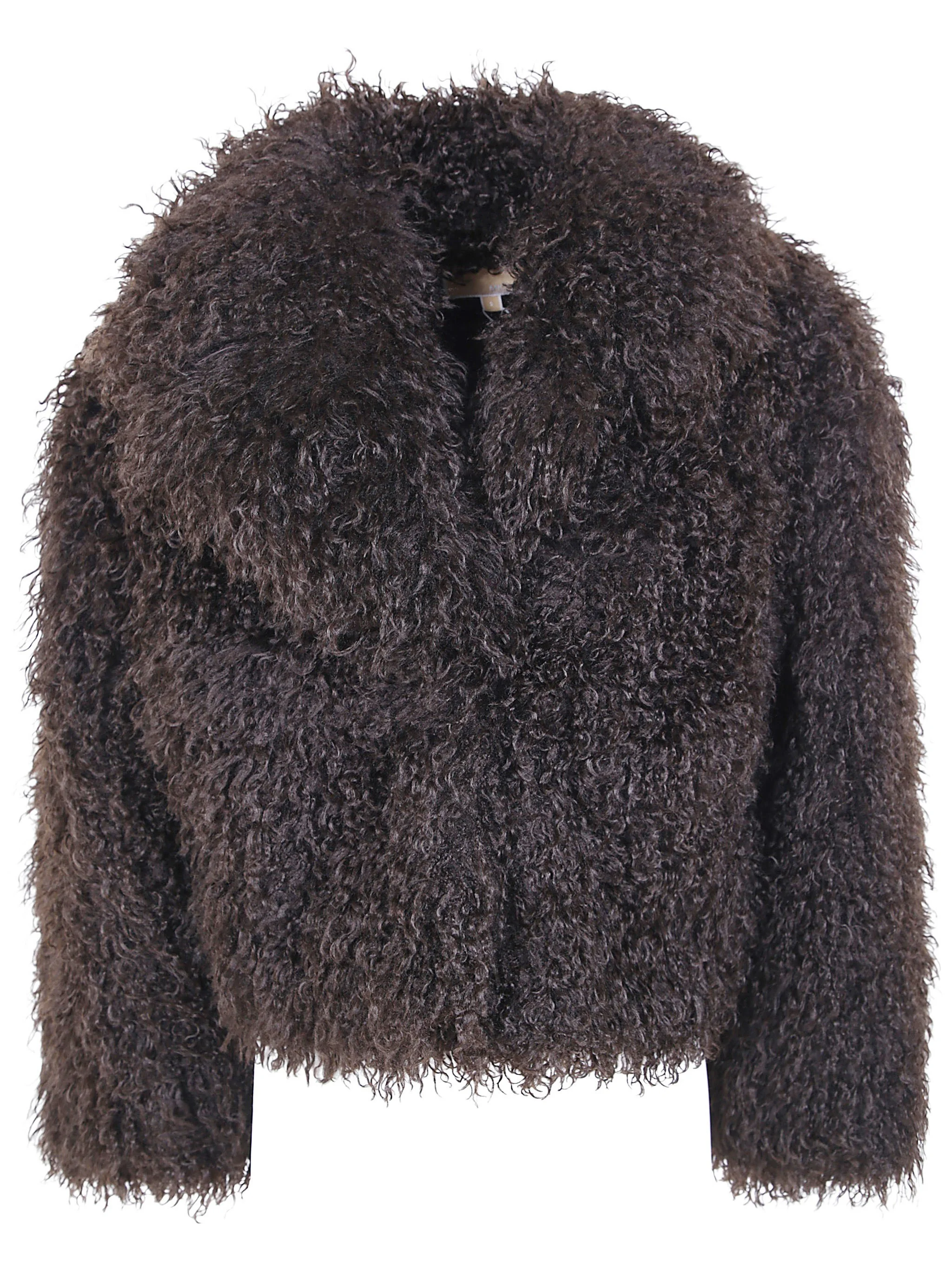 Cropped Faux Fur Peacoat - 1
