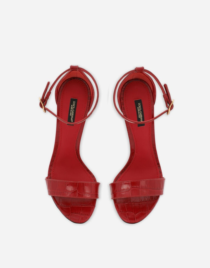 Crocodile-print calfskin baroque DG sandals 4