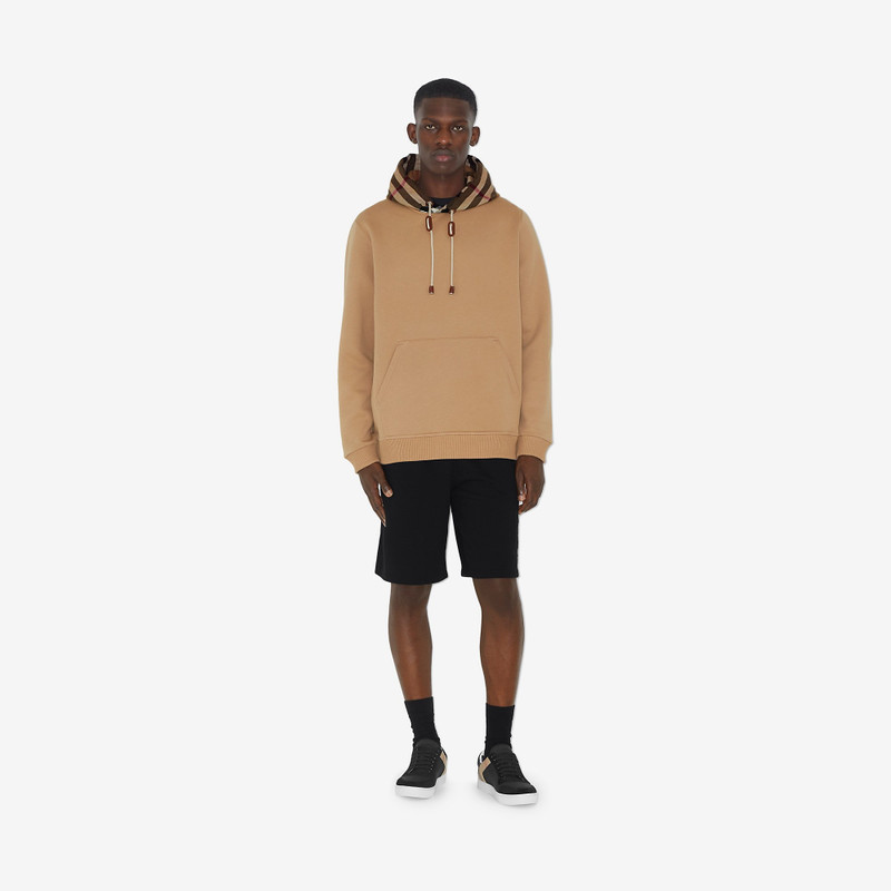 Burberry Check Hood Cotton Blend Hoodie outlook