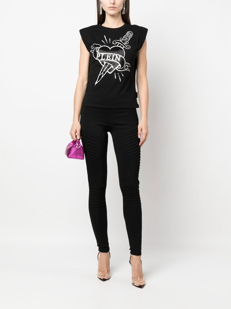 PHILIPP PLEIN logo-plaque leggings outlook