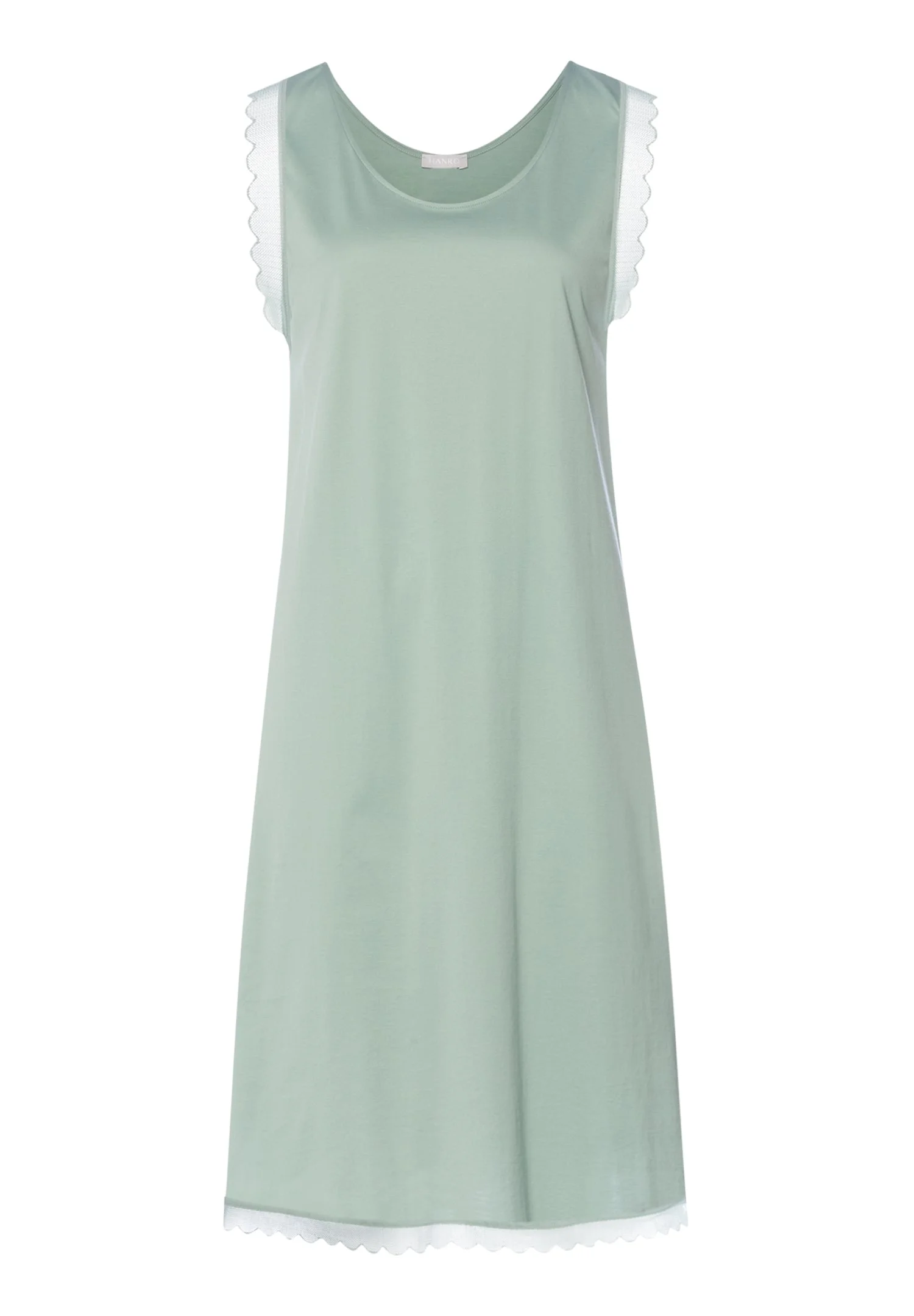 Inaya Scalloped Lace Cotton Tank Nightgown - 1