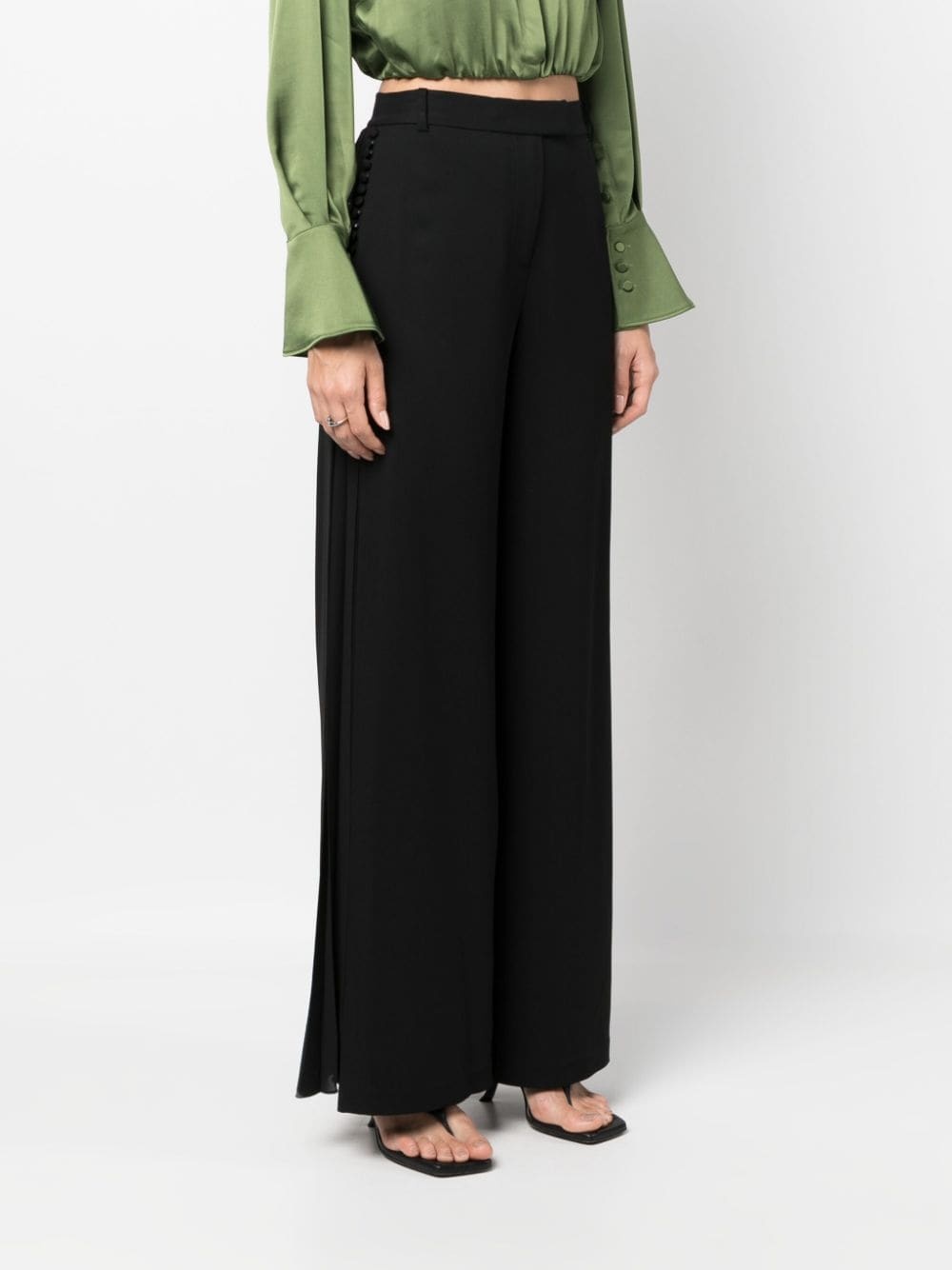 Blossom pleated wide-leg trousers - 3