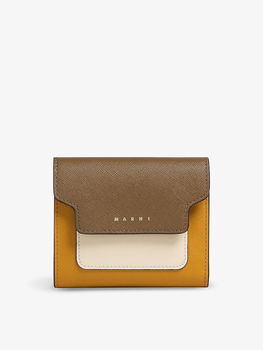 Logo-print zip-up leather wallet - 1